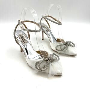 Badgley Mischka Sacred Pump White Bow Rhinestone
